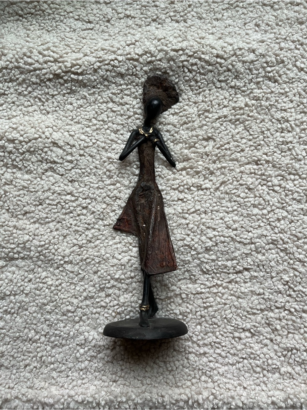 Handcrafted Iron Metal Female Figurine Sculpture